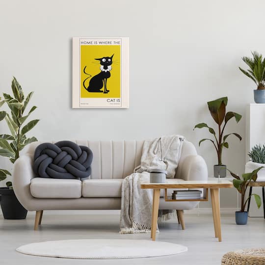 Stupell Industries Home's Where Cat Is Phrase Funny Fashion Feline Canvas Wall Art